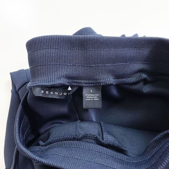 Sean John Jogger Track Pant Faux Suede Panel Night Sky Navy Blue L NWT - Picture 7 of 7